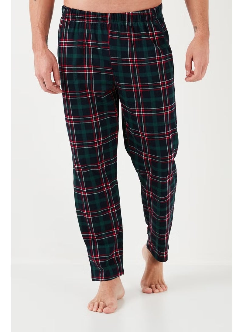 Buratti Plaid Cotton Elastic Waist Regular Fit Short Sleeve Men's Pajama Set 6572004 - Image 2